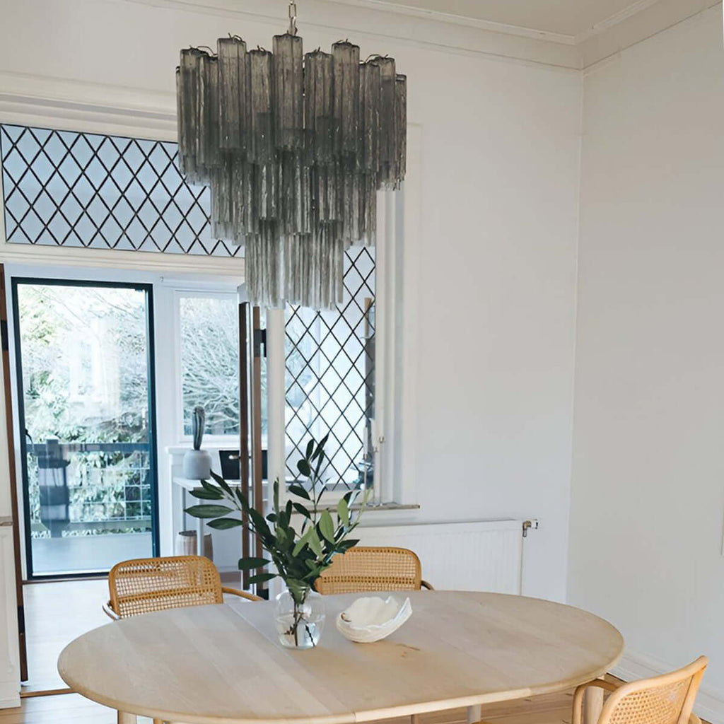 Murano Tubes Chandelier 26"