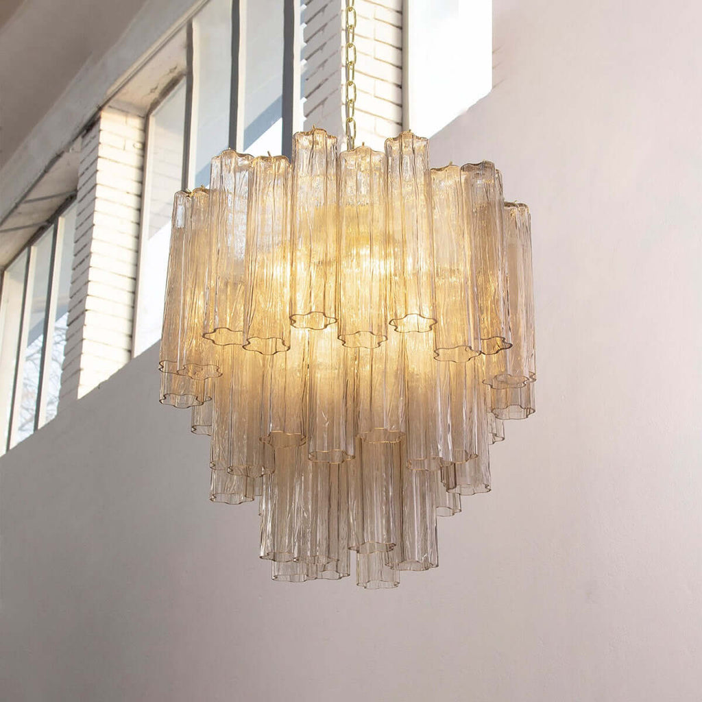 Murano Tubes Chandelier 26"