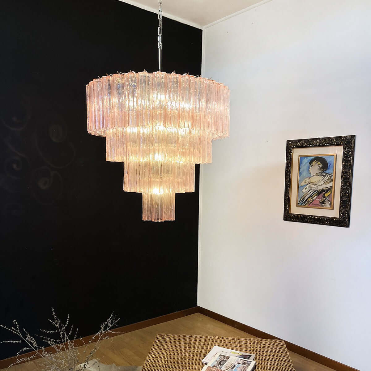 Murano Tubes Chandelier 31.5"
