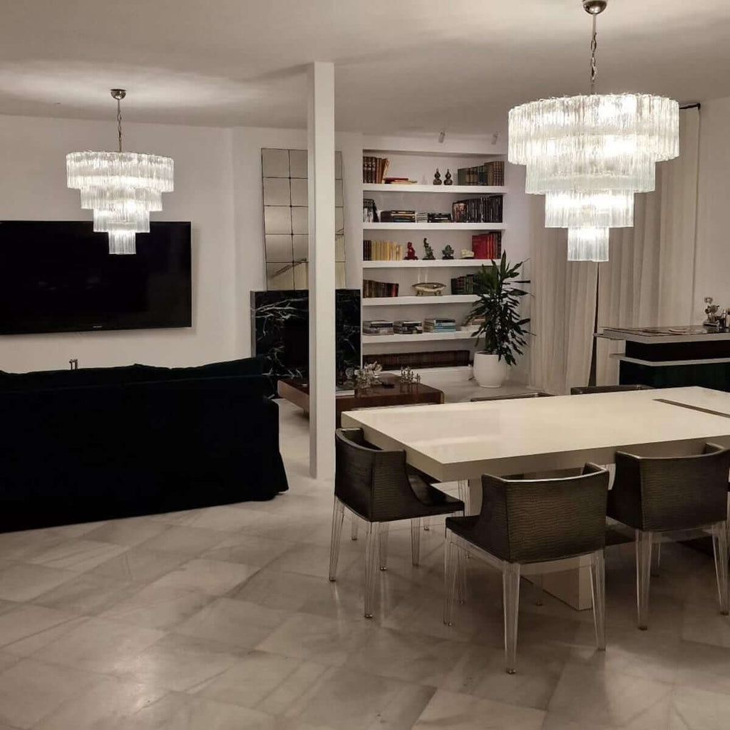 Murano Tubes Chandelier 31.5"