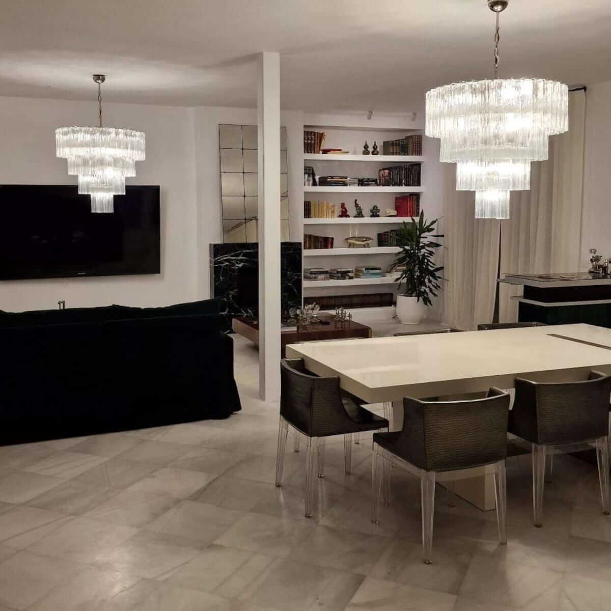 Murano Tubes Chandelier 31.5"