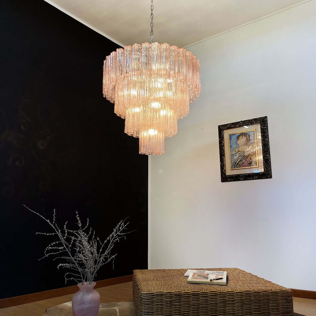 Murano Tubes Chandelier 31.5"