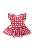 Nebraska Plaid Herbie Husker Flutter Twirl Bodysuit