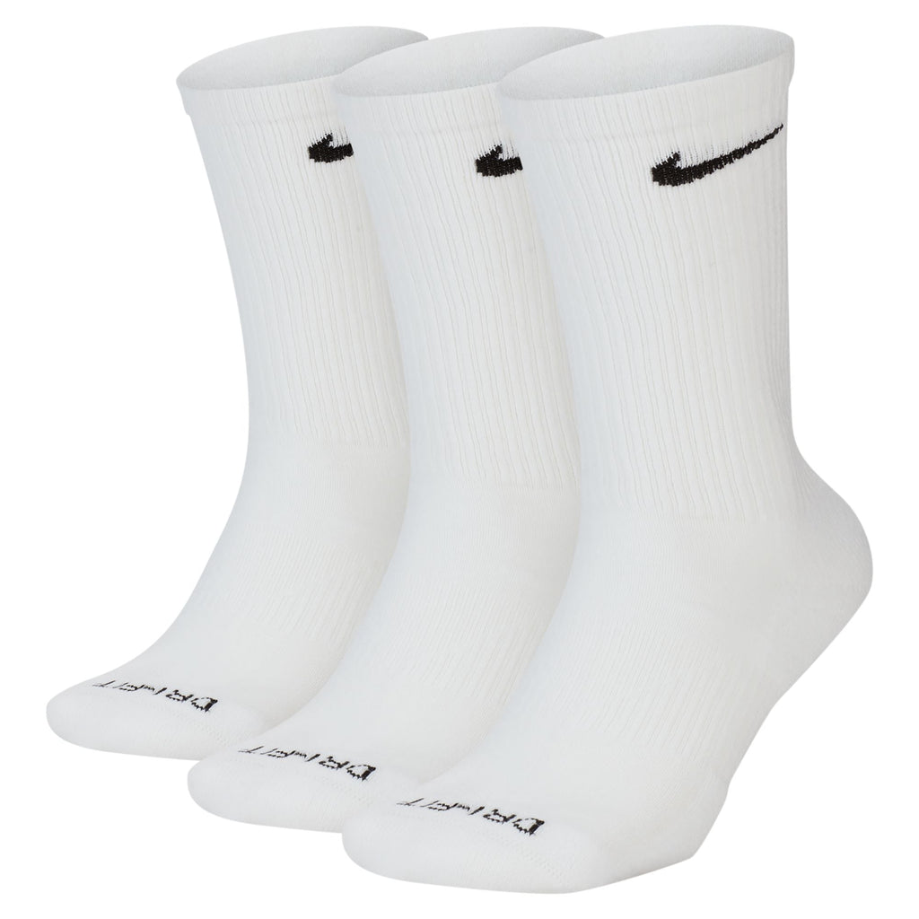 Nike Adult 3-Pack Everyday Plus Cushioned Socks - White