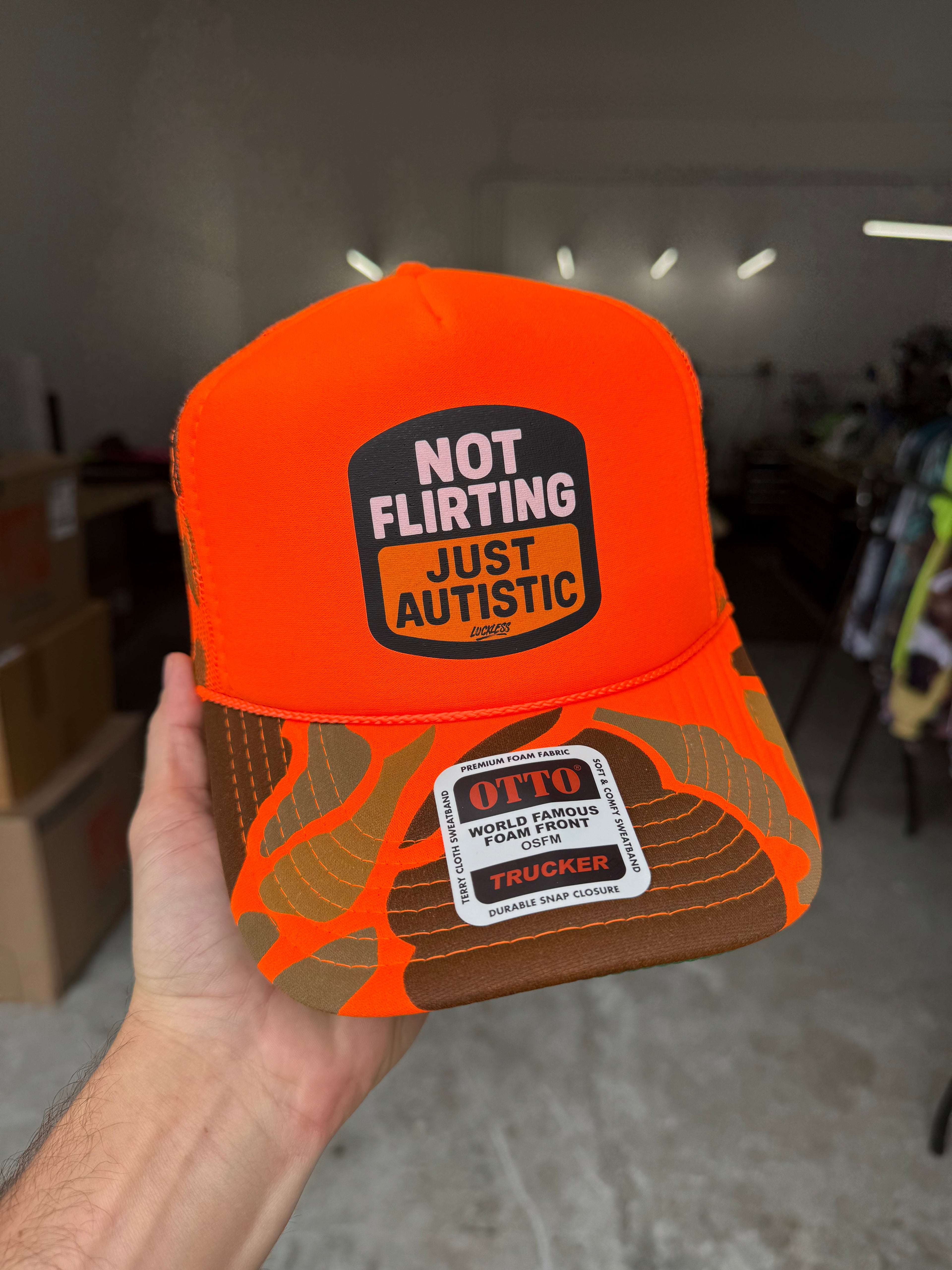 Not Flirting Just Autistic Trucker Hat