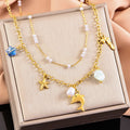 starfish necklace, ocean series millet pearl necklace