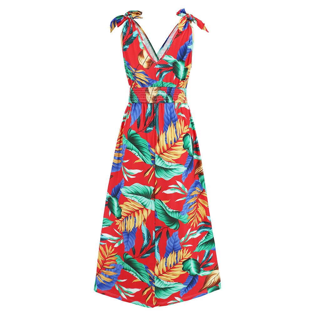 Hawaiian Beach Dress Summer Print Long Skirt Women's Dress