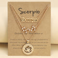 Zodiac Necklace Vintage English Star Image Pendant Three Piece Jewelry Set