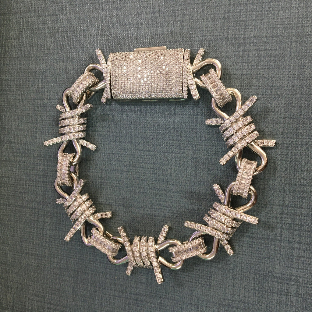 Wire chain diamond thorn necklace bracelet