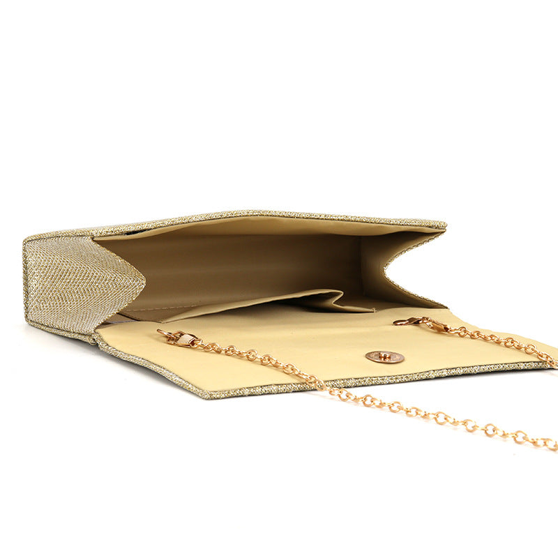 Solid color sequined cosmetics, portable storage clutch