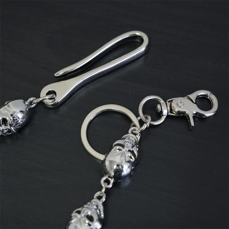 Punk metal big ghost head hip-hop pants chain