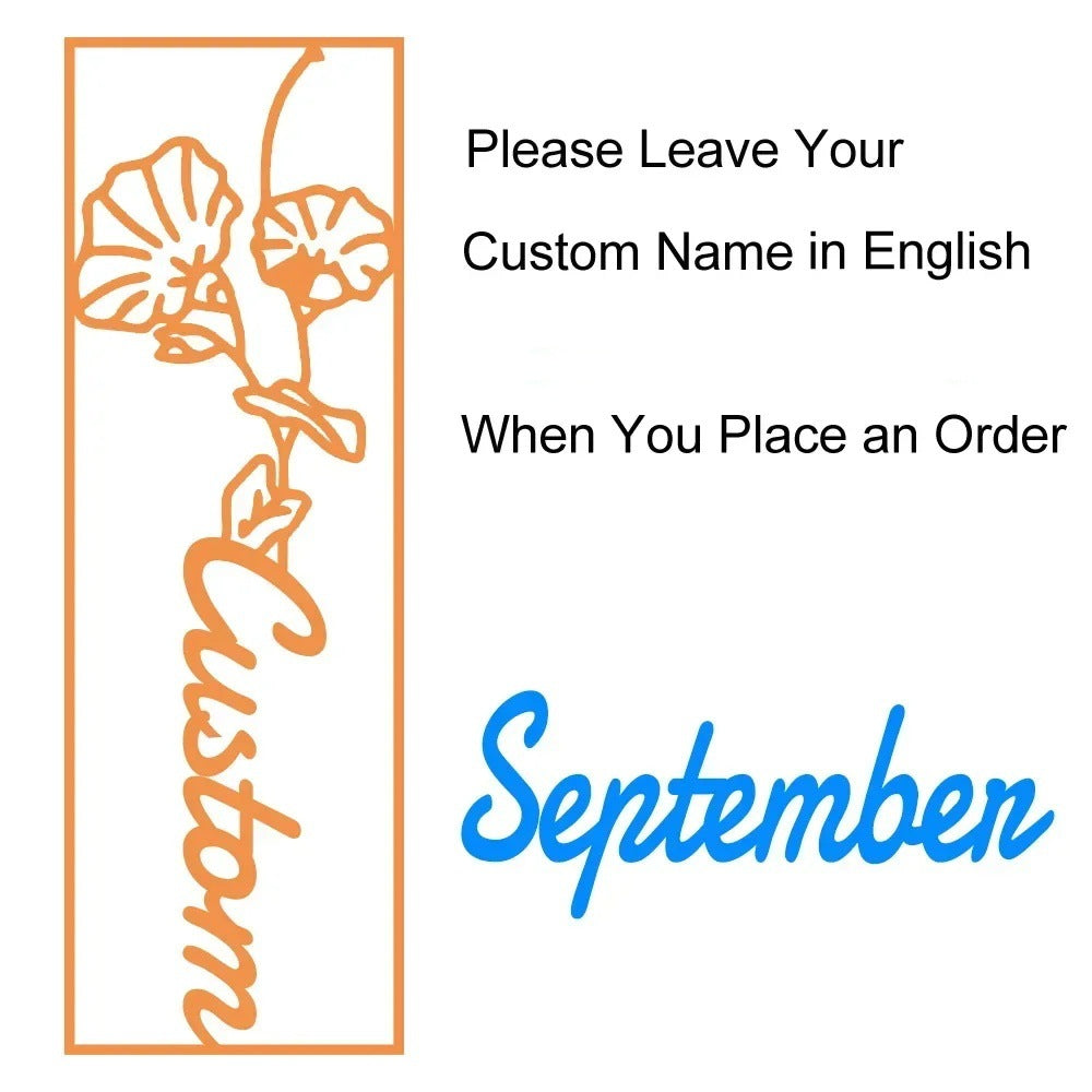 customized birthday flower name bookmark