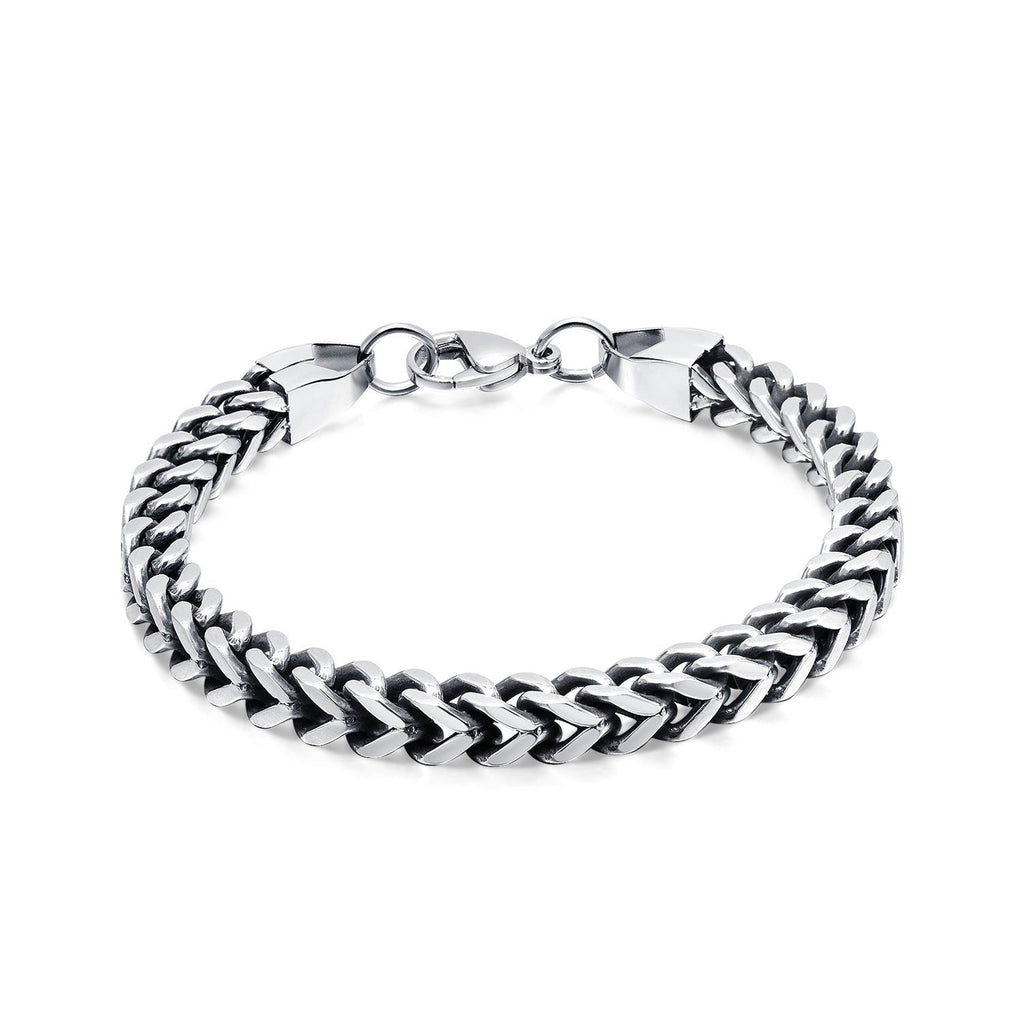 Stainless steel round grinding Cuban bracelet