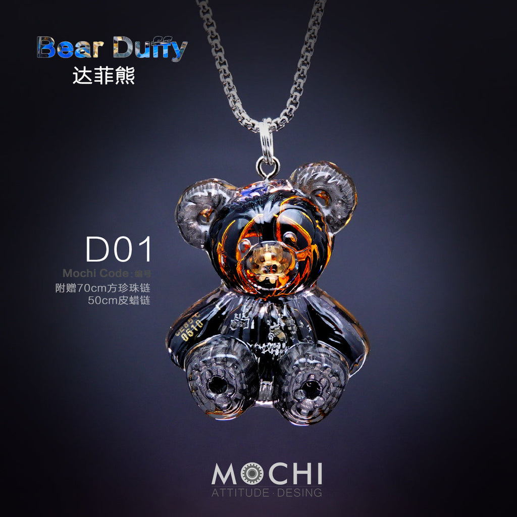 Creative Cyberpunk Duffy Bear Couple Necklace Sweatshirt Pendant