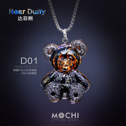 Creative Cyberpunk Duffy Bear Couple Necklace Sweatshirt Pendant