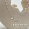 S925 sterling silver shell starfish necklace