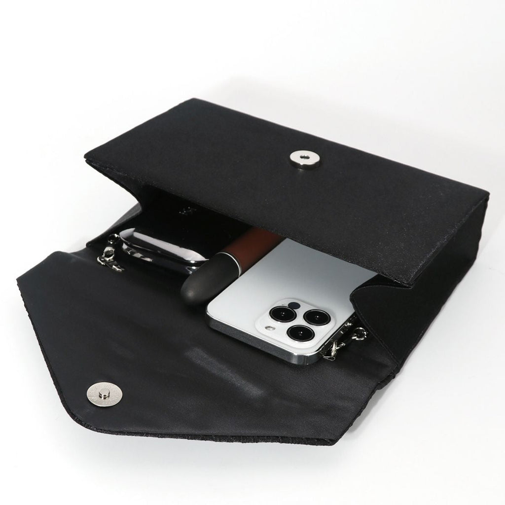 Colorful hot diamond black clutch