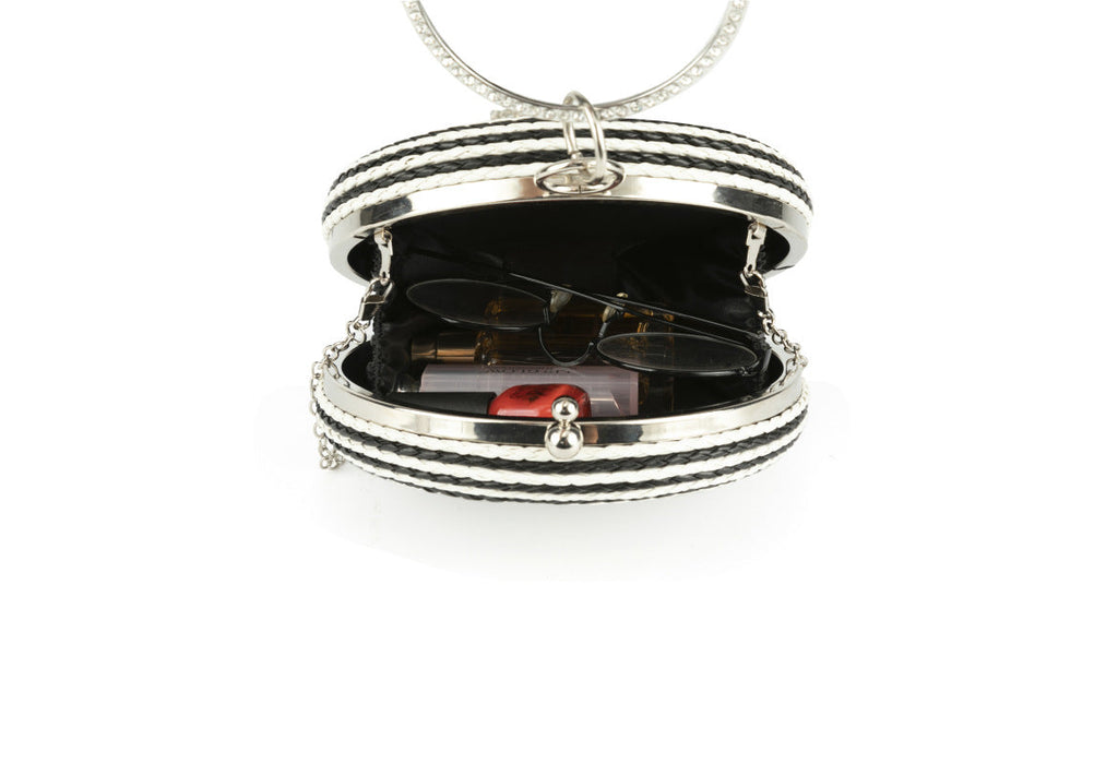 Round pure hand-woven crossbody clutch bag