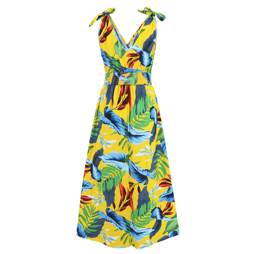 Hawaiian Beach Dress Summer Print Long Skirt Women's Dress