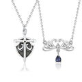 Vintage s925 Sterling Silver matching Necklace Princess and Knight Couple Necklace Valentine's Day Gift