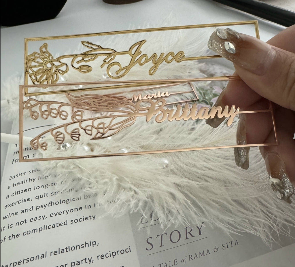 customized birthday flower name bookmark