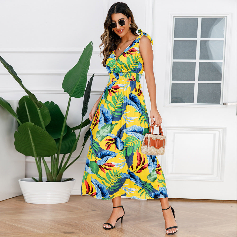 Hawaiian Beach Dress Summer Print Long Skirt Women's Dress