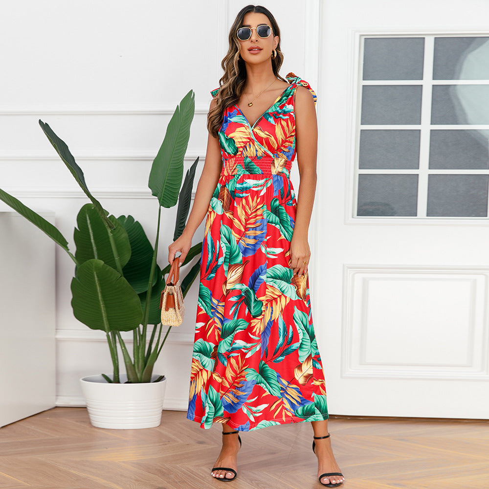 Hawaiian Beach Dress Summer Print Long Skirt Women's Dress