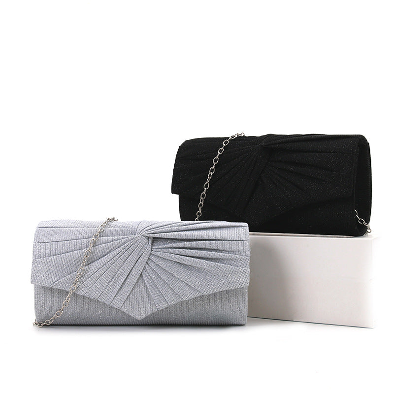 Pleated lace women's bag, solid color Clutch handbag