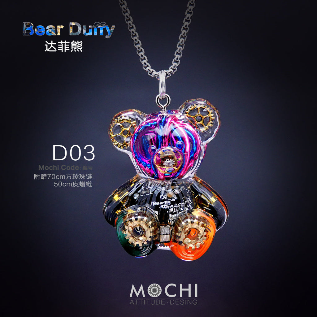 Creative Cyberpunk Duffy Bear Couple Necklace Sweatshirt Pendant