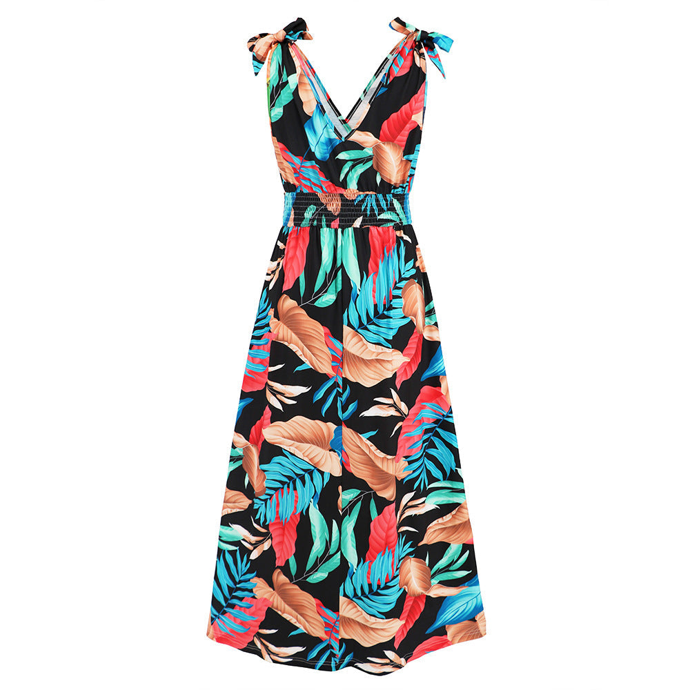Hawaiian Beach Dress Summer Print Long Skirt Women's Dress