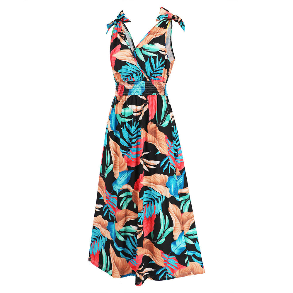 Hawaiian Beach Dress Summer Print Long Skirt Women's Dress