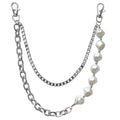 Irregular pearl double chain