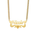 Flower Love Customized Name Necklace Laser Marked Clavicle Chain