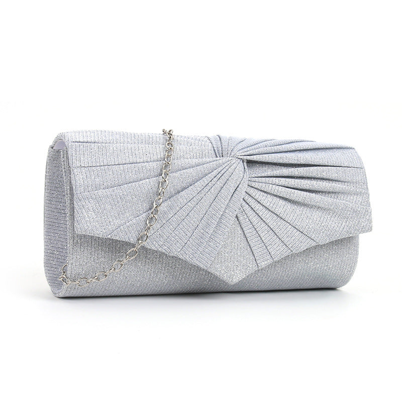 Pleated lace women's bag, solid color Clutch handbag