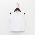 Bottoming sleeveless suspender sports midriff-baring vest