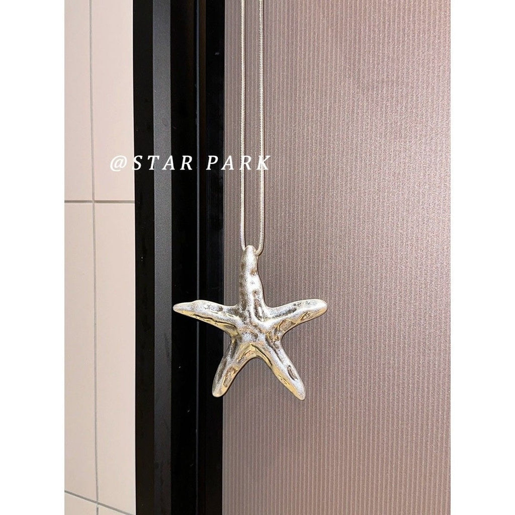 starfish necklace long heavy work necklace