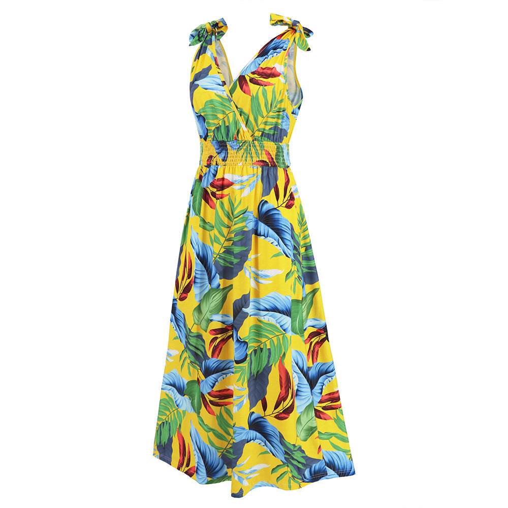 Hawaiian Beach Dress Summer Print Long Skirt Women's Dress