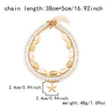 Starfish shell rice bead multi-layer necklace