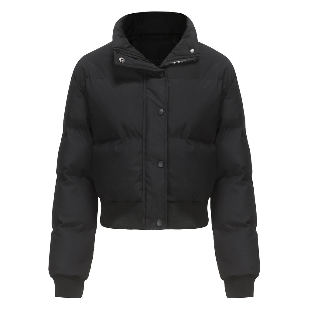 Autumn and winter women's short long-sleeved turtleneck warm jacket