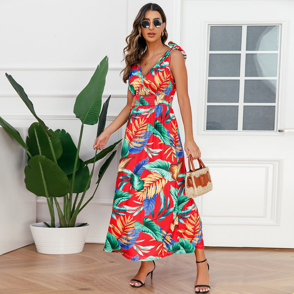 Hawaiian Beach Dress Summer Print Long Skirt Women's Dress