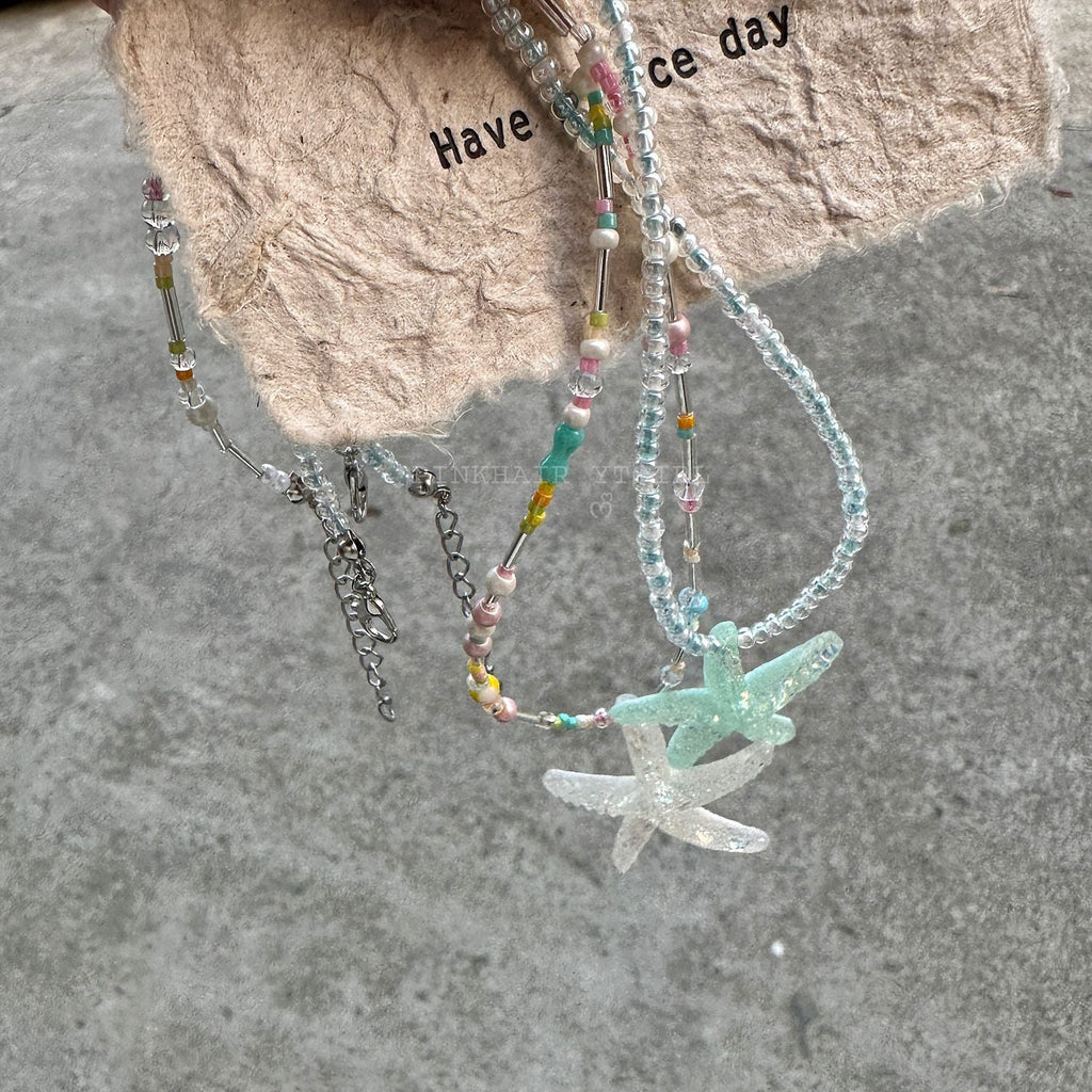 starfish necklace fresh dopamine color necklace