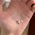 Small starfish necklace pearl necklace