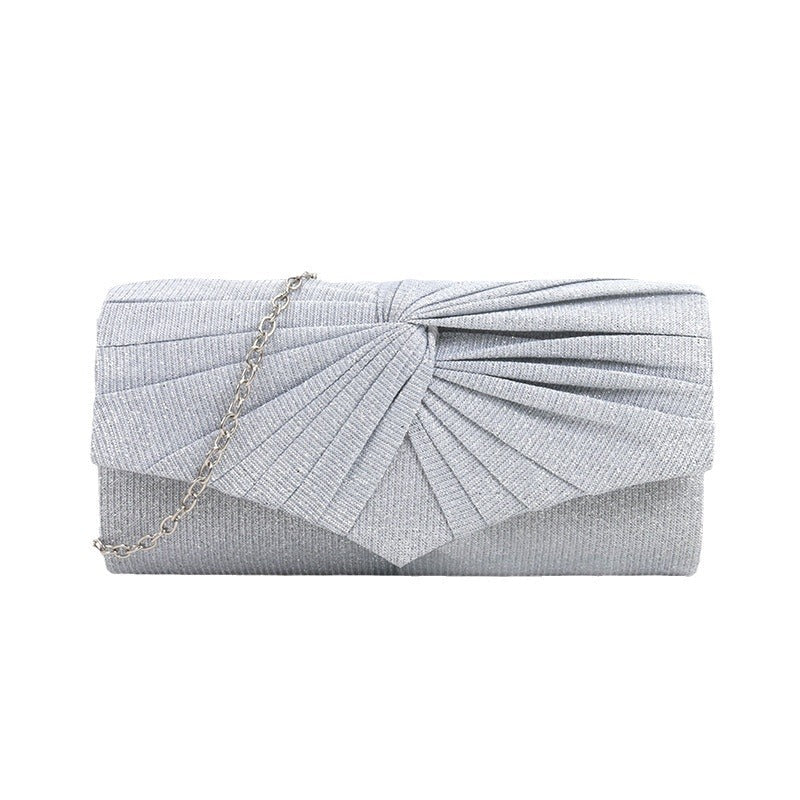 Pleated lace women's bag, solid color Clutch handbag