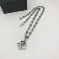 Retro personalized anchor scout flower pendant cross chain necklace