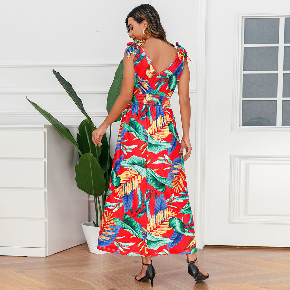 Hawaiian Beach Dress Summer Print Long Skirt Women's Dress