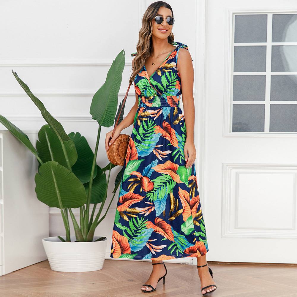 Hawaiian Beach Dress Summer Print Long Skirt Women's Dress