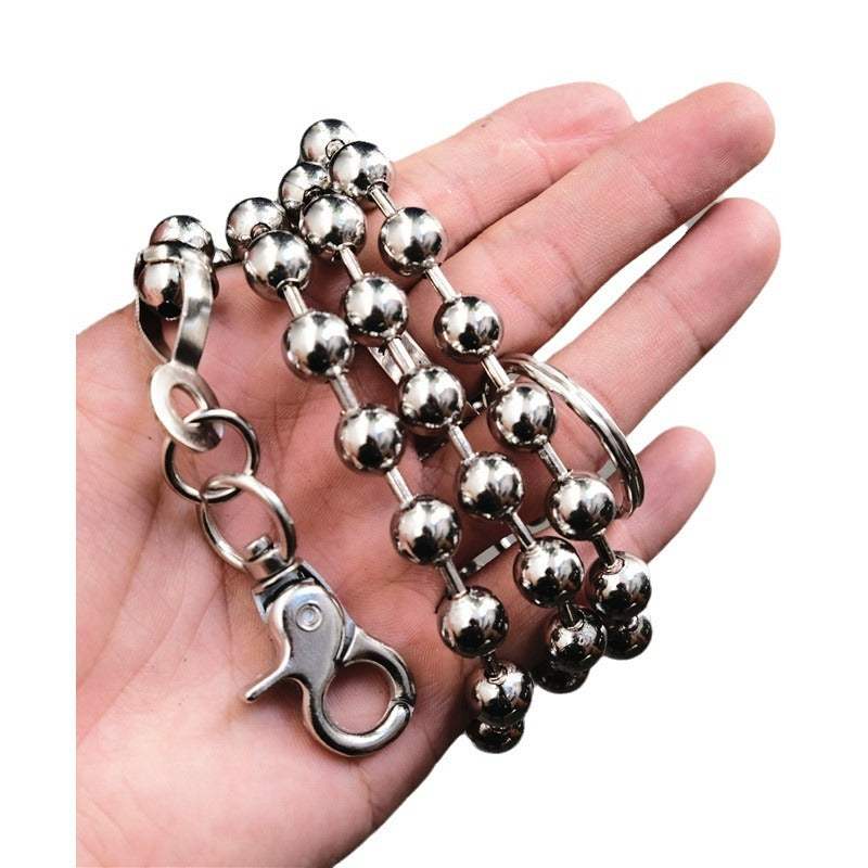 Men's simple beaded trousers and chains