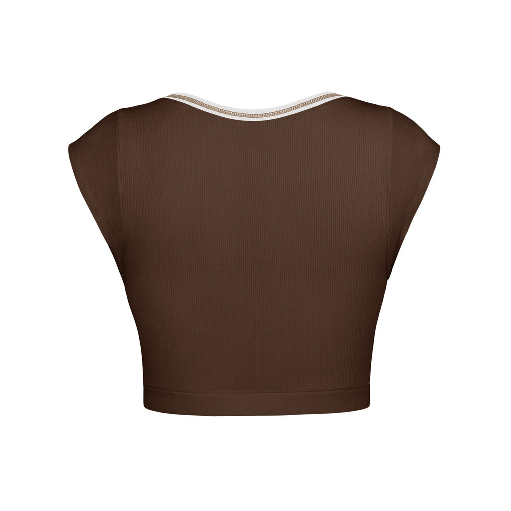 Slim Fit Ultra Short Sexy Spicy Girls Top Knitted Thread T-shirt