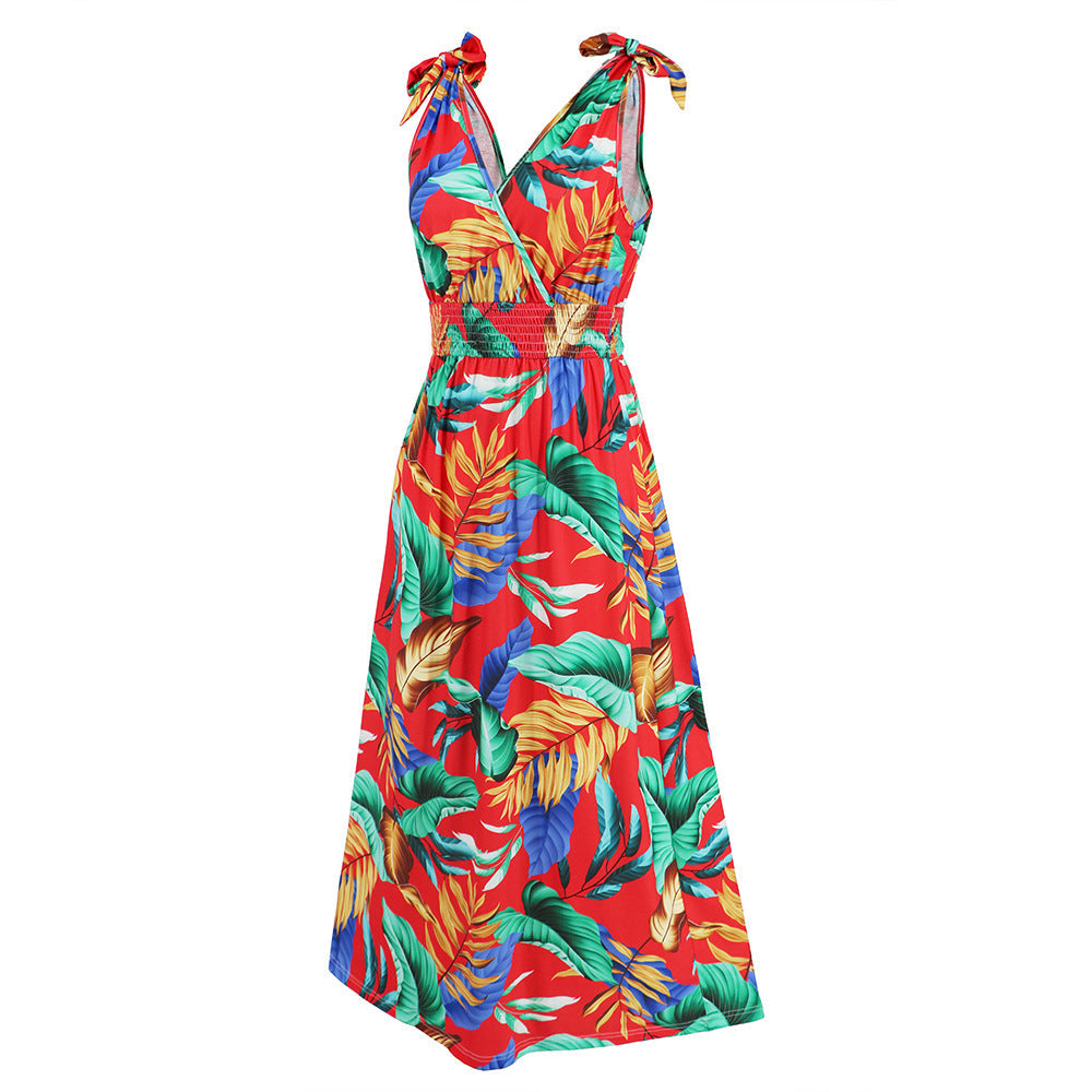 Hawaiian Beach Dress Summer Print Long Skirt Women's Dress