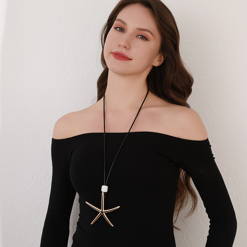 starfish necklace geometric long necklace